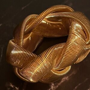 Plunder Shiny Gold Braided Cuff